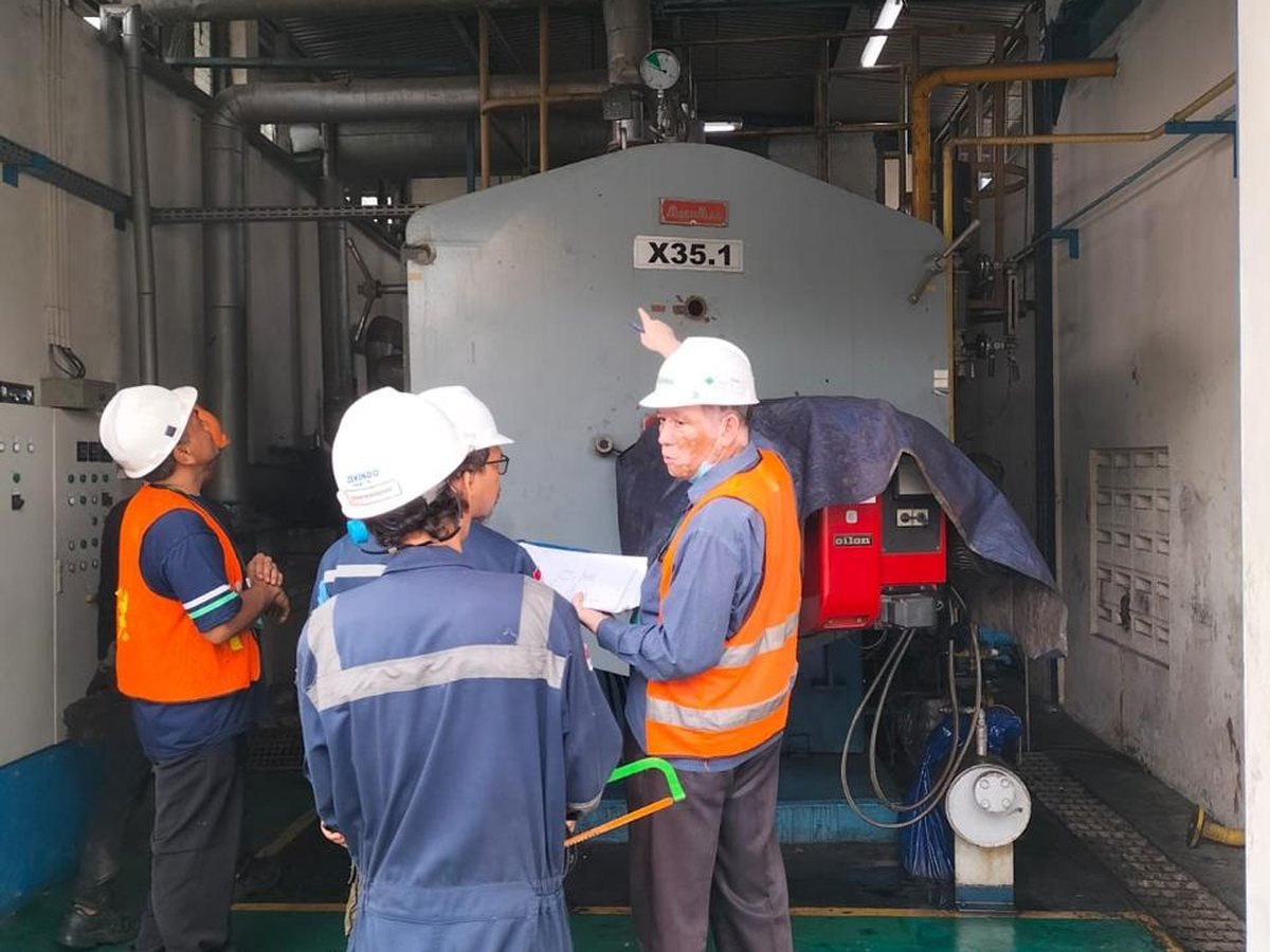 Pemeriksaan kondisi boiler di lokasi klien sebelum penawaran disusun